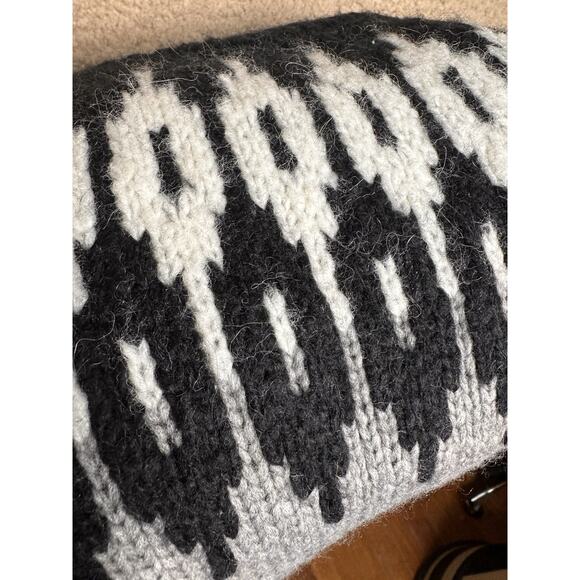 J.Crew Women Fair Isle Wool Alpaca Blend Sweater Gray Black White Nordic Sz M - Picture 9 of 16